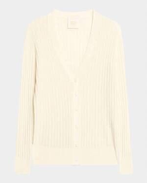 NEW TWP women's cardigan with pointelle detail in ivory